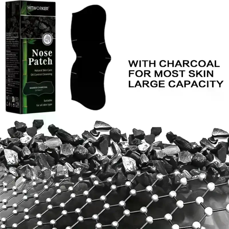 Charcoal Pore Strip - 20/30/50 ชิ้นแผ่นลอกสิวเสี้ยนทำความสะอาดล้ำลึก | แผ่นมาส์กกำจัดสิวเสี้ยนจากถ่านไม้ไผ่สำหรับทำความสะอาดรูขุมขนบริเวณจมูก