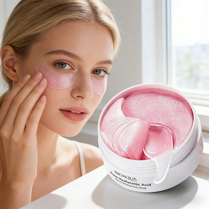 Skincare Bioaqua - แผ่นมาส์กใต้ตาไบโออควา โรส ไฮยาลูรอนิค แอซิด 60 ชิ้น