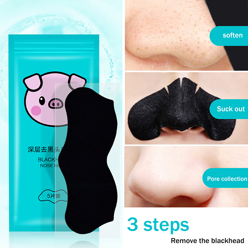 Charcoal Pore Strip - แผ่นลอกสิวเสี้ยนจากถ่านไม้ไผ่ 5/15/25/50 ชิ้น ทำความสะอาดรูขุมขนอย่างล้ำลึก ลดสิวเสี้ยน ดูแลผิวหน้าให้เรียบเนียน