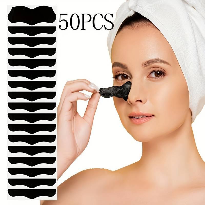 50 ชิ้น แผ่นมาส์กกำจัดสิวเสี้ย - Charcoal Pore Strip บทวิจารณ์และราคา